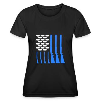 USA Clay Pigeon Shooting - T-shirt sport Femme - noir - Devant - AI Model Female 172 light (172cm)
