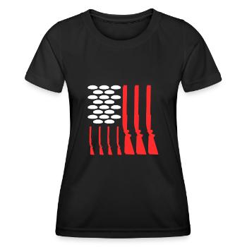 USA Clay Pigeon Shooting - T-shirt sport Femme - noir - Devant - AI Model Female 172 light (172cm)