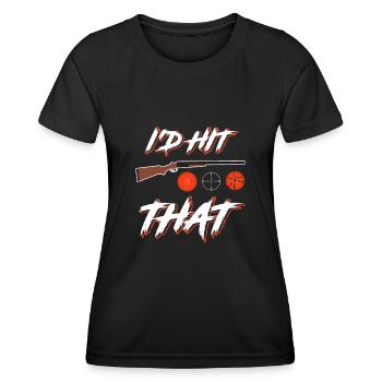 J’avais frappé ce pigeon d’argile tirant des tireurs sportifs - T-shirt sport Femme - noir - Devant - AI Model Female 172 light (172cm)