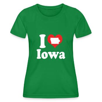 Citoyen américain État américain Amour I Cœur Iowa - T-shirt sport Femme - vert - Devant - AI Model Female 172 dark (172cm)