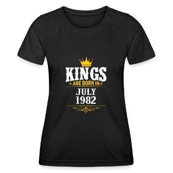 Juillet 1982 - Cadeau du 40e anniversaire. Génial. - T-shirt sport Femme - noir - Devant - AI Model Female 172 light (172cm)