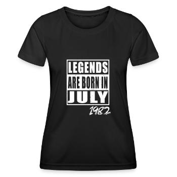 Juillet 1982 - Cadeau d’anniversaire 40. Génial. - T-shirt sport Femme - noir - Devant - AI Model Female 172 light (172cm)