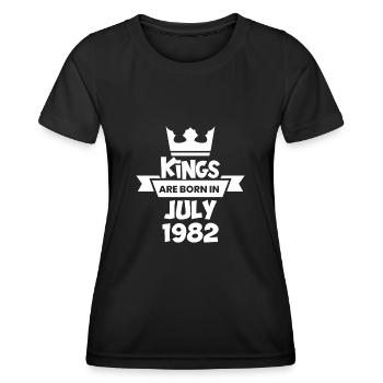 Juillet 1982 - Cadeau du 40e anniversaire. Génial. - T-shirt sport Femme - noir - Devant - AI Model Female 172 light (172cm)