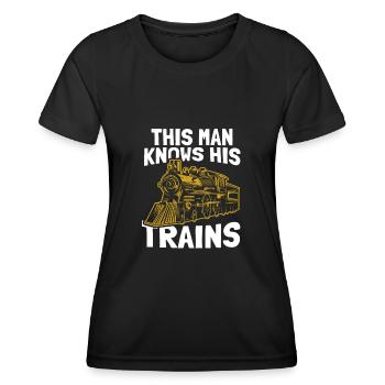 Railway Railway Train Train Train Driver - Women's Functional T-Shirt - black - Front - AI Model Female 172 light (172cm)