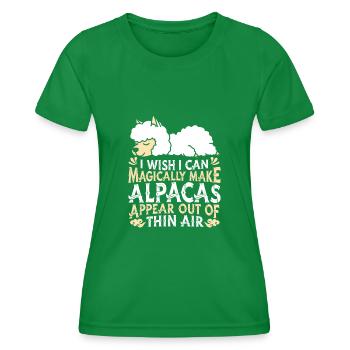 Alpaca - Women's Functional T-Shirt - kelly green - Front - AI Model Female 172 dark (172cm)
