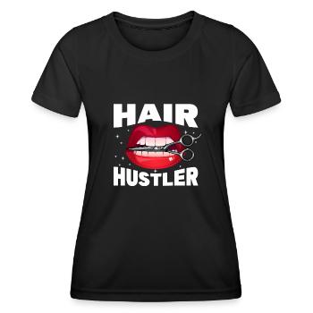 Fournitures de barbier Coiffeur Salon de coiffure Chaise Barbe - T-shirt sport Femme - noir - Devant - AI Model Female 172 light (172cm)