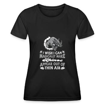 Rhino Nashorn - Frauen Funktions-T-Shirt - Schwarz - Vorne - AI Model Female 172 light (172cm)