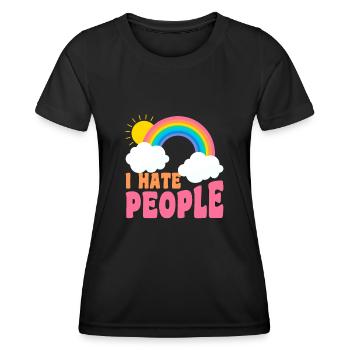 I Hate People Introvert People - Frauen Funktions-T-Shirt - Schwarz - Vorne - AI Model Female 172 light (172cm)