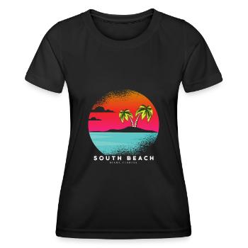 Miami Florida South Beach Sommerurlaub - Frauen Funktions-T-Shirt - Schwarz - Vorne - AI Model Female 172 light (172cm)