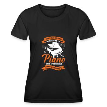 Funny Piano Piano Piano Player Gift - Women's Functional T-Shirt - black - Front - AI Model Female 172 light (172cm)