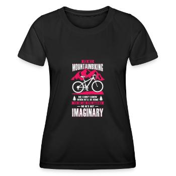 Mountainbiker Ehefrau Frau Geschenk - Frauen Funktions-T-Shirt - Schwarz - Vorne - AI Model Female 172 light (172cm)