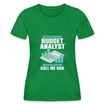 Financial Controlling Papa Controller Gift - Women's Functional T-Shirt - kelly green - Front - AI Model Female 172 dark (172cm)