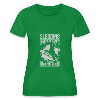 Luge Cadeau de luge d’hiver - T-shirt sport Femme - vert - Devant - AI Model Female 172 dark (172cm)