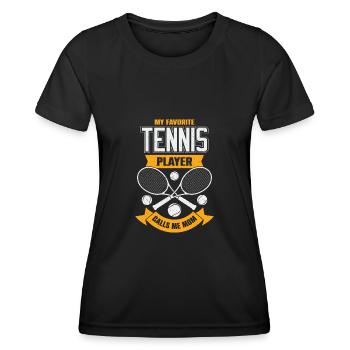 Tennis Mama Tennisspielerin Mutter Geschenk - Frauen Funktions-T-Shirt - Schwarz - Vorne - AI Model Female 172 light (172cm)