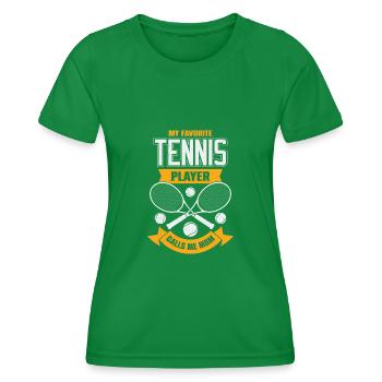 Tennis Mama Tennis Player Mother Gift - Women's Functional T-Shirt - kelly green - Front - AI Model Female 172 dark (172cm)