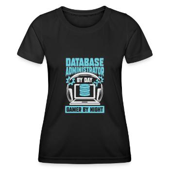 Administrateur de base de données DBA Gaming Gamer Gift - T-shirt sport Femme - noir - Devant - AI Model Female 172 light (172cm)