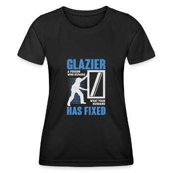 Drôle de vitrier Profession Maître Vitrier Cadeau - T-shirt sport Femme - noir - Devant - AI Model Female 172 light (172cm)