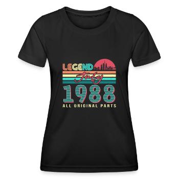Best year of birth 1988 July - Women's Functional T-Shirt - black - Front - AI Model Female 172 light (172cm)