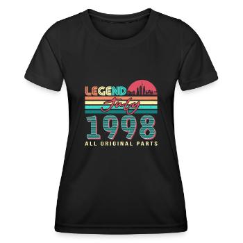Vœux d’anniversaire en juillet 1998 - T-shirt sport Femme - noir - Devant - AI Model Female 172 light (172cm)