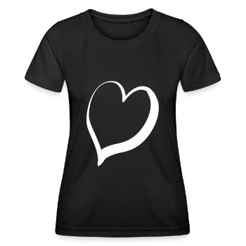 Grand Cœur Blanc - T-shirt sport Femme - noir - Devant - AI Model Female 172 light (172cm)