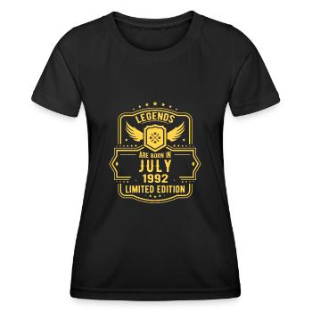 Juillet 1992 - Cadeau du 30e anniversaire. Génial. - T-shirt sport Femme - noir - Devant - AI Model Female 172 light (172cm)