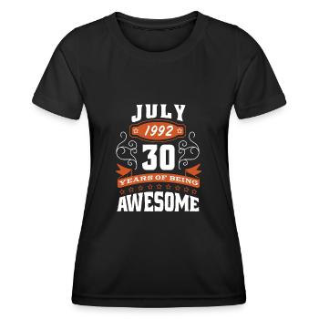 Juli 1992 - 30. Geburtstag Geschenk. Awesome. - Frauen Funktions-T-Shirt - Schwarz - Vorne - AI Model Female 172 light (172cm)