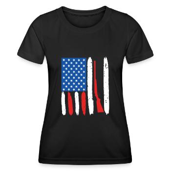 USA Fusil de chasse Arme Clay Pigeon Shooting - T-shirt sport Femme - noir - Devant - AI Model Female 172 light (172cm)