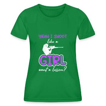 Je tire comme une fille veut une leçon? Schützenkönigin - T-shirt sport Femme - vert - Devant - AI Model Female 172 dark (172cm)