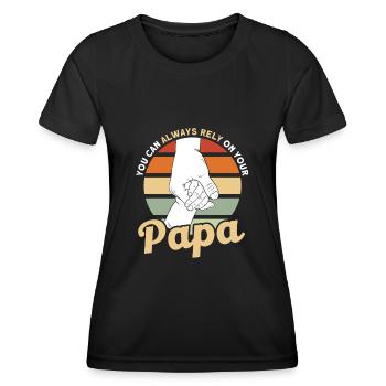 Zuverlässig Vater Vati Papa - Frauen Funktions-T-Shirt - Schwarz - Vorne - AI Model Female 172 light (172cm)