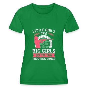 Les petites filles pleurent Les grandes vont au stand de tir - T-shirt sport Femme - vert - Devant - AI Model Female 172 dark (172cm)