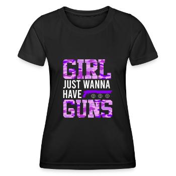 Girls just wanna have Gungs Ladies - Women's Functional T-Shirt - black - Front - AI Model Female 172 light (172cm)