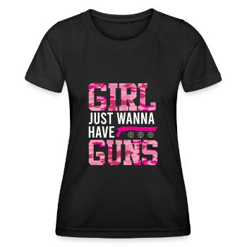 Girls just wanna have Gungs Ladies - Women's Functional T-Shirt - black - Front - AI Model Female 172 light (172cm)