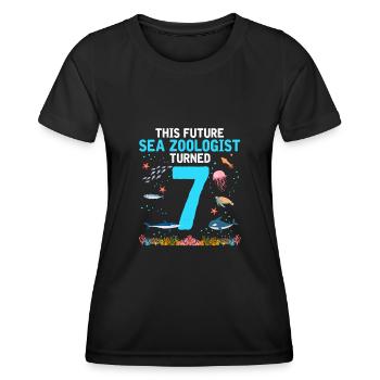 Zooologist Marine biologist 7 years birthday - Women's Functional T-Shirt - black - Front - AI Model Female 172 light (172cm)
