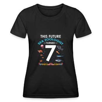 Zooologist Marine biologist 7 years birthday - Women's Functional T-Shirt - black - Front - AI Model Female 172 light (172cm)