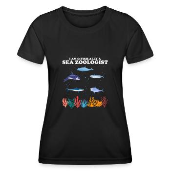 Zooologiste marin officiel Zooologie Mer - T-shirt sport Femme - noir - Devant - AI Model Female 172 light (172cm)
