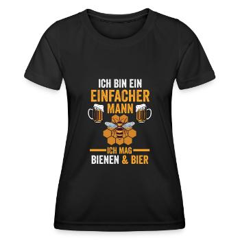 Bier Imker Biene Bienen - Frauen Funktions-T-Shirt - Schwarz - Vorne - AI Model Female 172 light (172cm)