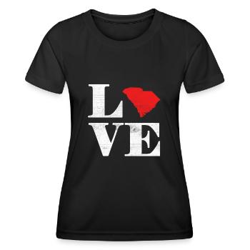 Fière Amérique Carte terrestre de l’État Amour Caroline du Sud - T-shirt sport Femme - noir - Devant - AI Model Female 172 light (172cm)