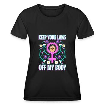 Gardez vos lois hors de mon corps - T-shirt sport Femme - noir - Devant - AI Model Female 172 light (172cm)