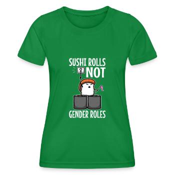 Sushi rolls not gender roles - Women's Functional T-Shirt - kelly green - Front - AI Model Female 172 dark (172cm)