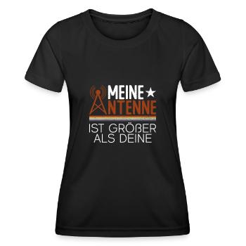 Meine Antenne Ist Größer Als Deine - Amateurfunk - Frauen Funktions-T-Shirt - Schwarz - Vorne - AI Model Female 172 light (172cm)