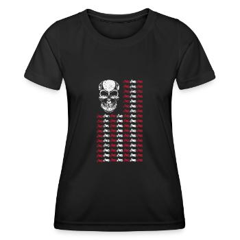 Motorbike American Flag 4th of July Motorcycle - Women's Functional T-Shirt - black - Front - AI Model Female 172 light (172cm)