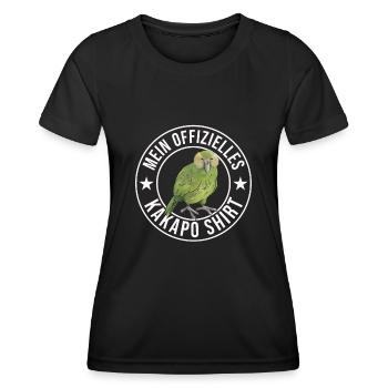 Papagei mein offizielles Kakapo - Frauen Funktions-T-Shirt - Schwarz - Vorne - AI Model Female 172 light (172cm)