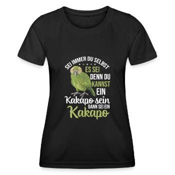 Sei ein Kakapo Papagei - Frauen Funktions-T-Shirt - Schwarz - Vorne - AI Model Female 172 light (172cm)