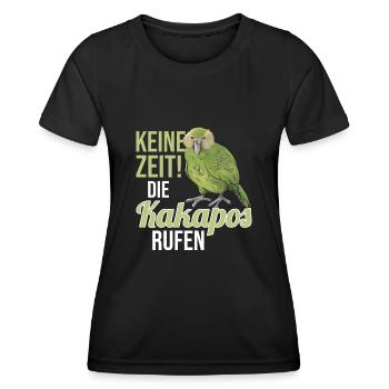 Keine Zeit die Kakapos rufen Papagei - Frauen Funktions-T-Shirt - Schwarz - Vorne - AI Model Female 172 light (172cm)