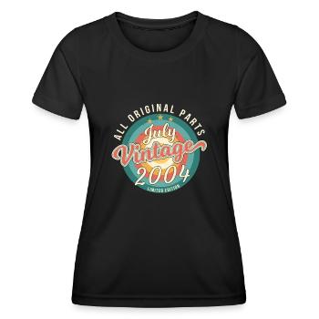 Juillet 2004 Enfin 18 ans - T-shirt sport Femme - noir - Devant - AI Model Female 172 light (172cm)