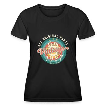 Im Juli 1987 Geboren - Frauen Funktions-T-Shirt - Schwarz - Vorne - AI Model Female 172 light (172cm)
