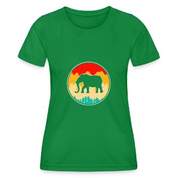 Elefant Retro - Frauen Funktions-T-Shirt - Kelly Green - Vorne - AI Model Female 172 dark (172cm)