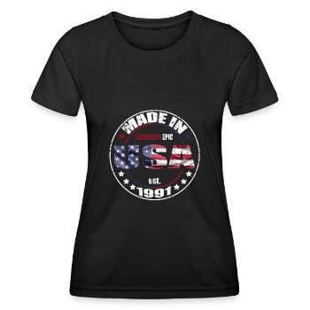Geburtstag Spruch geboren USA 1991 - Frauen Funktions-T-Shirt - Schwarz - Vorne - AI Model Female 172 light (172cm)