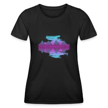 Synthesizer Waveform Synth Synthesizers - Women's Functional T-Shirt - black - Front - AI Model Female 172 light (172cm)