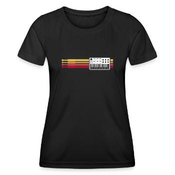Synthesizer Retro Modular Synthesizers - Women's Functional T-Shirt - black - Front - AI Model Female 172 light (172cm)